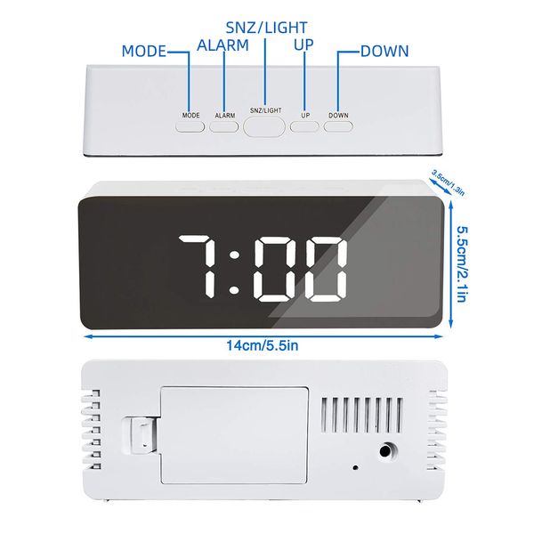 led mirror alarm clock digital snooze table clock wake up light electronic large time temperature display clock with usb cable
led mirror alarm clock digital snooze table clock wake up light electronic large time temperature display clock with usb cable