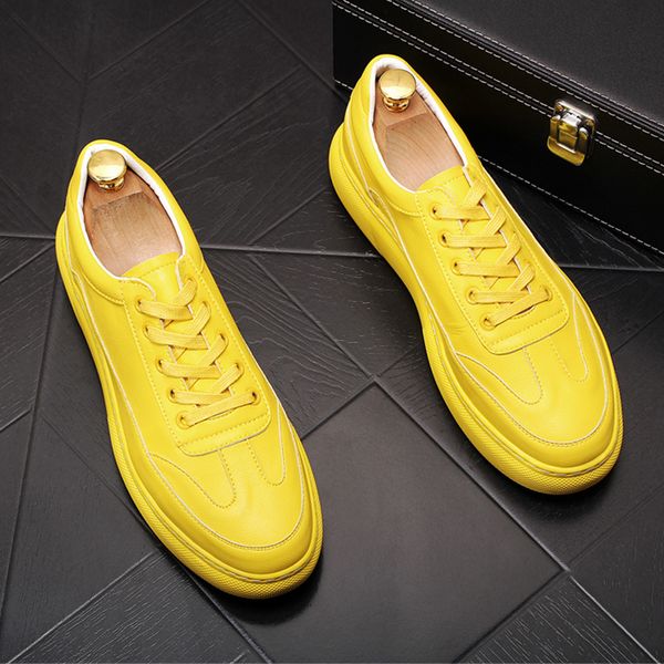 korean design mens leisure cow leather shoes yellow white shoe lace-up flat platform sneakers chaussure homme zapatos de hombre, Black
korean design mens leisure cow leather shoes yellow white shoe lace-up flat platform sneakers chaussure homme zapatos de hombre, Black