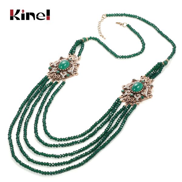 kinel luxury natural stone necklace antique gold green crystal beads strand tassel necklace for women vintage wedding jewelry, Silver
kinel luxury natural stone necklace antique gold green crystal beads strand tassel necklace for women vintage wedding jewelry, Silver