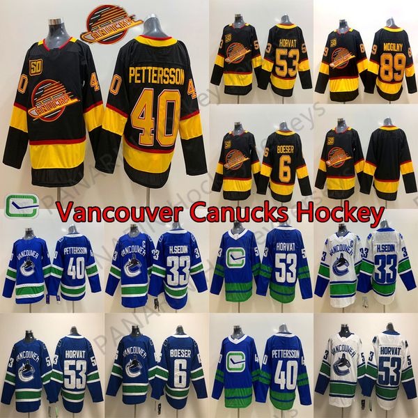 new vancouver canucks 50th seasons 40 elias pettersson 6 brock boeser 53 bo horvat 33 henrik sedin bure 89 alexander mogilny hockey jerseys, Black;red
new vancouver canucks 50th seasons 40 elias pettersson 6 brock boeser 53 bo horvat 33 henrik sedin bure 89 alexander mogilny hockey jerseys, Black;red