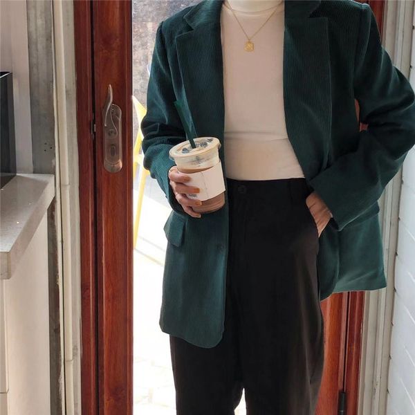 hzirip green slender loose corduroy elegant feminine all match high street retro chic autumn gentle office lady women blazers, White;black
hzirip green slender loose corduroy elegant feminine all match high street retro chic autumn gentle office lady women blazers, White;black