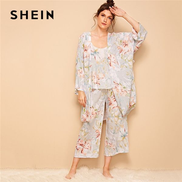 shein floral print cami pajama set with robe women summer casual sleepwear spaghetti strap long sleeve belted ladies robe set, Black;red
shein floral print cami pajama set with robe women summer casual sleepwear spaghetti strap long sleeve belted ladies robe set, Black;red