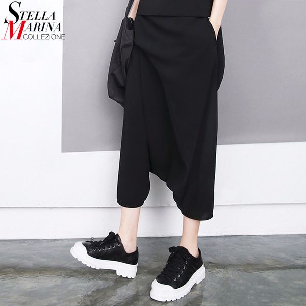 2019 korean style women summer black harem pants elastic waist calf length loose boho girls streetwear casual cross pants 1493, Black;white
2019 korean style women summer black harem pants elastic waist calf length loose boho girls streetwear casual cross pants 1493, Black;white