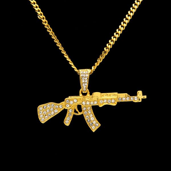 cuban link chains cuban link chains meng hip-hop pendant necklace ak47 gun diamond mini rifle pendant super personalized accessories, Silver
cuban link chains cuban link chains meng hip-hop pendant necklace ak47 gun diamond mini rifle pendant super personalized accessories, Silver