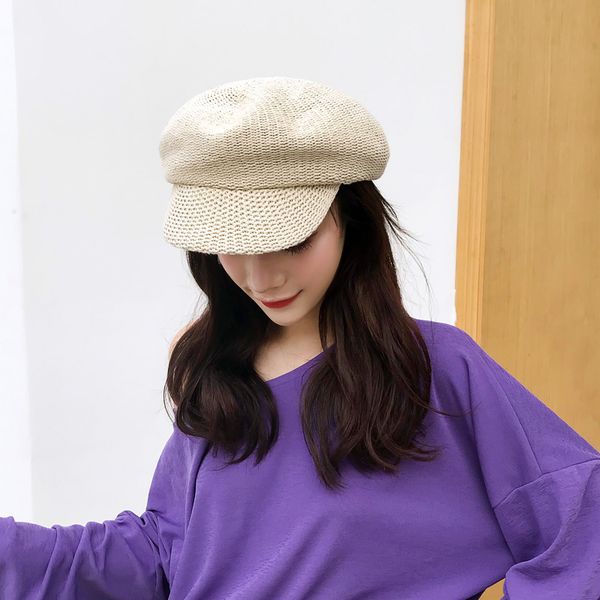2019 new fashion spring summer berets vintage solid color thin knit beret women cotton hat female breathable spring hats, Blue;gray
2019 new fashion spring summer berets vintage solid color thin knit beret women cotton hat female breathable spring hats, Blue;gray