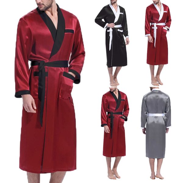 incerun men comfy sleepwear casual long sleeve v neck bathrobes man loose patchwork nightgown fashion lace up dressing gown 5xl, Black;brown
incerun men comfy sleepwear casual long sleeve v neck bathrobes man loose patchwork nightgown fashion lace up dressing gown 5xl, Black;brown
