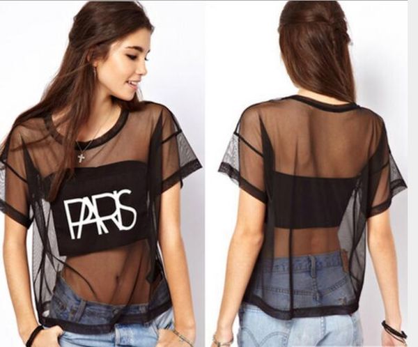 новая женская прозрачная сетчатая футболка с коротким рукавом paris письма print club party рубашки топ sexy summer черные тройники уличная, White
новая женская прозрачная сетчатая футболка с коротким рукавом paris письма print club party рубашки топ sexy summer черные тройники уличная, White