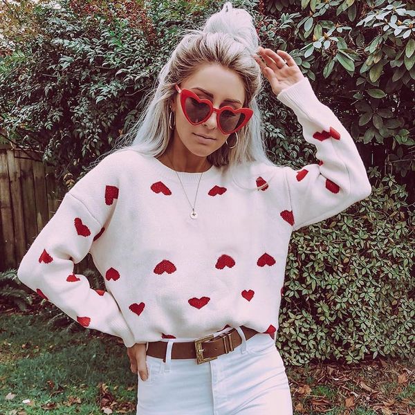 2019 female korean kawaii cute sweater autumn winter loose round neck color love sweater for women japanese harajuku clothing, White;black
2019 female korean kawaii cute sweater autumn winter loose round neck color love sweater for women japanese harajuku clothing, White;black