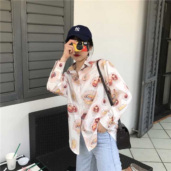 2019 fruit print women blouses long sleeve chiffon shirt summer turn down collar casual ladies sweet fashion women shirts, White
2019 fruit print women blouses long sleeve chiffon shirt summer turn down collar casual ladies sweet fashion women shirts, White