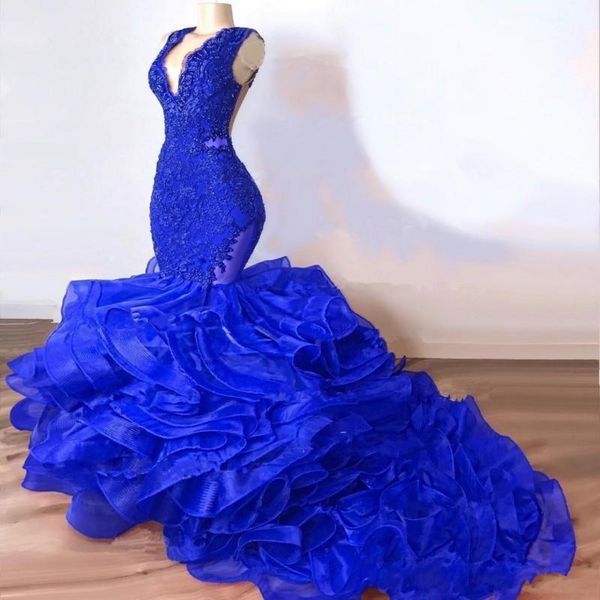 prom dresses 2020 cascading ruffles sleeveless v neck mermaid plus size see through lace applique evening dress, Black
prom dresses 2020 cascading ruffles sleeveless v neck mermaid plus size see through lace applique evening dress, Black