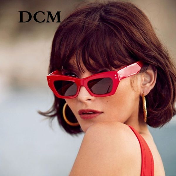 dcm new square sunglasses women fashion ladies rectangle cat eye sun glasses uv400, White;black