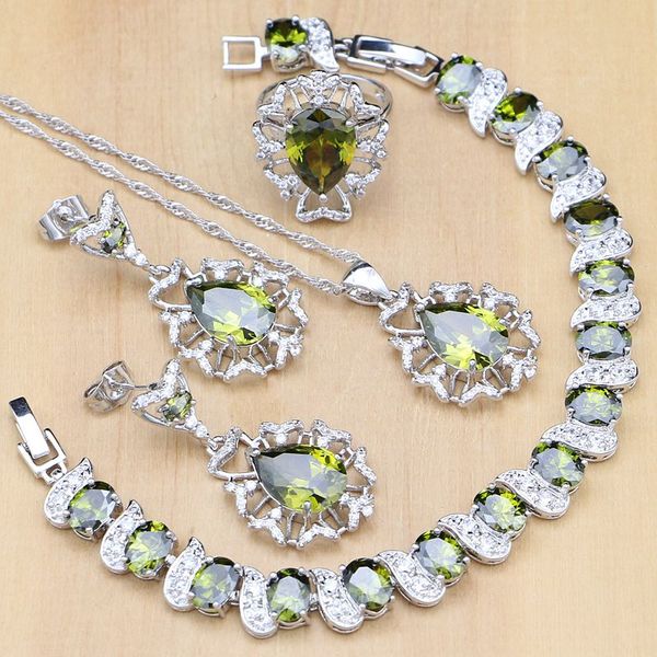 925 sterling silver jewelry olive green cubic zirconia jewelry sets for women earrings/pendant/necklace/rings/bracelet, Slivery;golden
925 sterling silver jewelry olive green cubic zirconia jewelry sets for women earrings/pendant/necklace/rings/bracelet, Slivery;golden