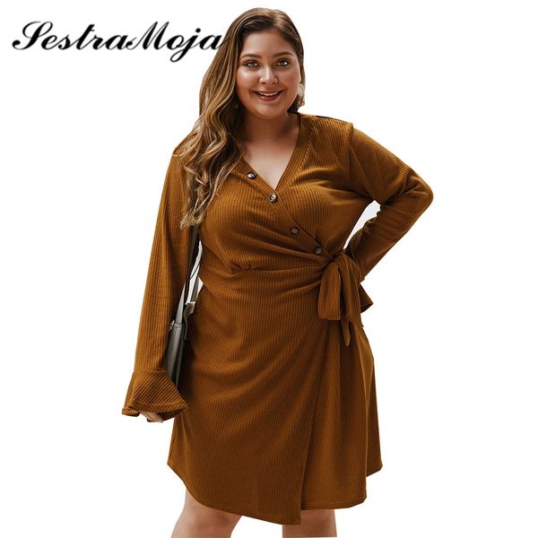 sestra moja women autumn winter dress plus size casual dress v neck long sleeves cocktail party mini with belt, Black;gray
sestra moja women autumn winter dress plus size casual dress v neck long sleeves cocktail party mini with belt, Black;gray