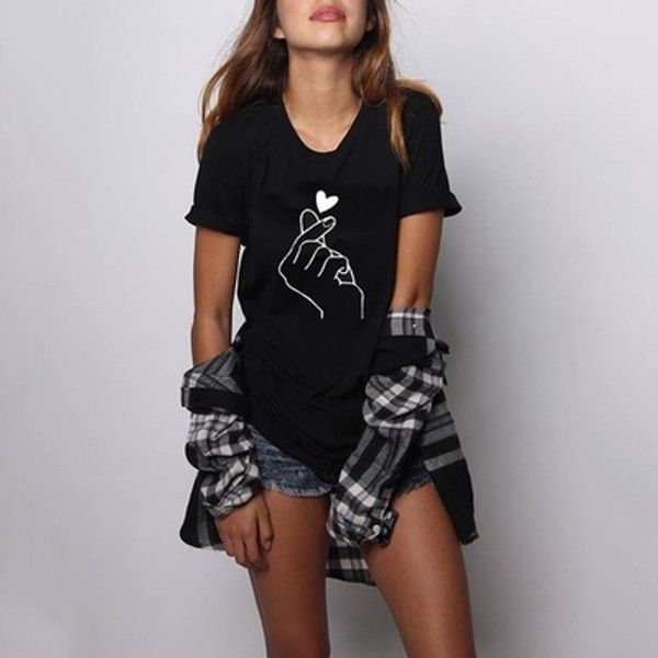 wish finger love heart-shaped action print t-shirt cross-border cotton light ladies t-shirt 5 color short-sleeved summer shirt, White
wish finger love heart-shaped action print t-shirt cross-border cotton light ladies t-shirt 5 color short-sleeved summer shirt, White