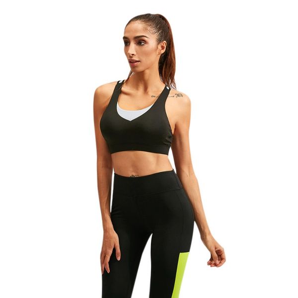 sports bra high stretch breathable fitness women padded for running yoga gym seamless 2020, White;black
sports bra high stretch breathable fitness women padded for running yoga gym seamless 2020, White;black