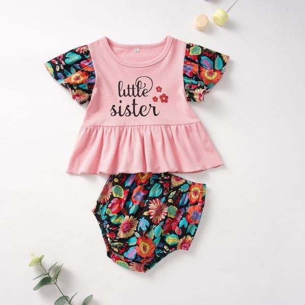 floral letter printed newborn baby short sleeve pink round neck shorts summer outfits clothing toddler girl clothes set, White
floral letter printed newborn baby short sleeve pink round neck shorts summer outfits clothing toddler girl clothes set, White