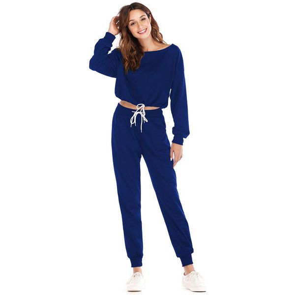 women's clothes sets pure color long sleeve sweatshirts long pants lace up bandage trousers plus size suits 2pcs solid femme set, Black
women's clothes sets pure color long sleeve sweatshirts long pants lace up bandage trousers plus size suits 2pcs solid femme set, Black
