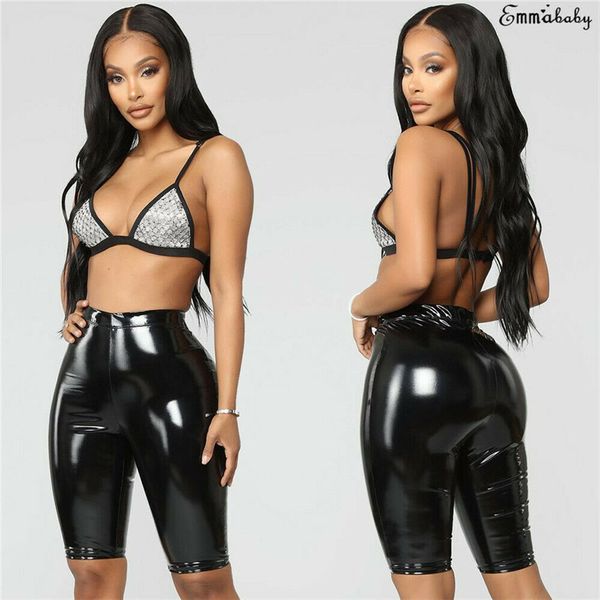 women high waist pu leather pants skinny plus size casual trousers clubwear, White;black
women high waist pu leather pants skinny plus size casual trousers clubwear, White;black