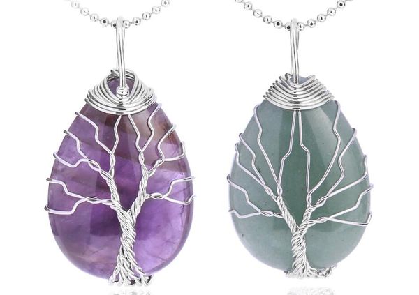 gold color tree of life wire wrap water drop necklace pendant natural gem stone pink quartz tiger eye green aventurine, Silver
gold color tree of life wire wrap water drop necklace pendant natural gem stone pink quartz tiger eye green aventurine, Silver