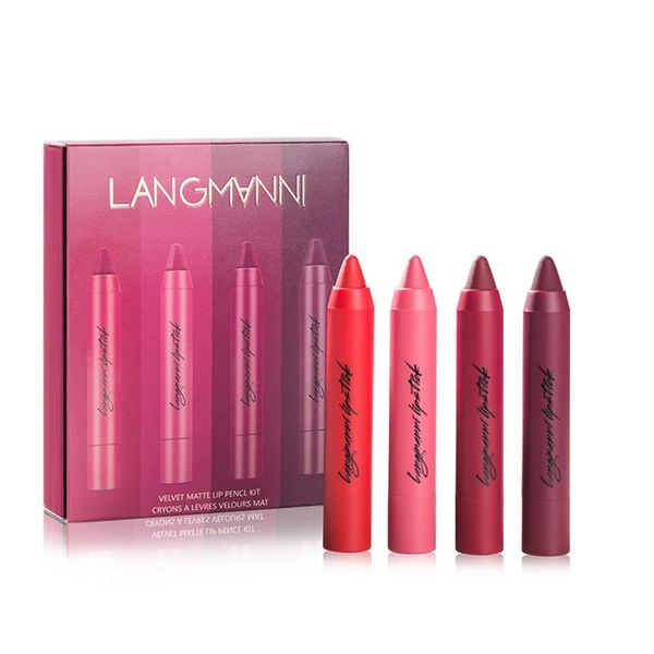 4 pcs/lot matte lipsticks waterproof non-stick cup matte lipstick pen cosmetic easy to wear batom makeup set long lasting
4 pcs/lot matte lipsticks waterproof non-stick cup matte lipstick pen cosmetic easy to wear batom makeup set long lasting