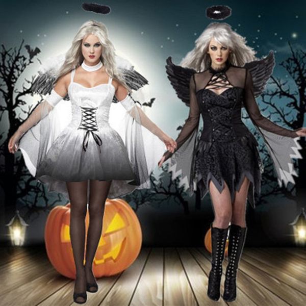 halloween black devil cosplay costume forwomen vampire white angel dress with wings party witch costumes girl
halloween black devil cosplay costume forwomen vampire white angel dress with wings party witch costumes girl