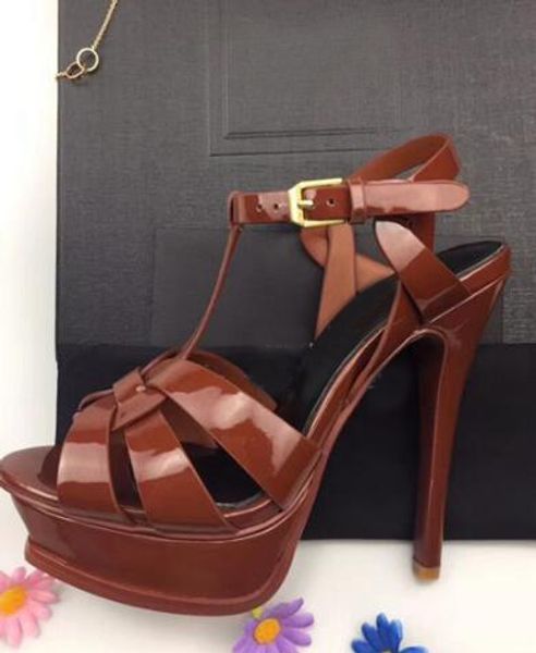 fashion brand sl womens high heel sandals 135mm platform summer pumps party ankle strap dress 100% genuine leather ladies shoes sz34-41, Black
fashion brand sl womens high heel sandals 135mm platform summer pumps party ankle strap dress 100% genuine leather ladies shoes sz34-41, Black