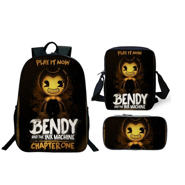 3pcs/set school bag bendy and the ink machine backpack children combination bookbag boys girls school backpack daily mochila
3pcs/set school bag bendy and the ink machine backpack children combination bookbag boys girls school backpack daily mochila