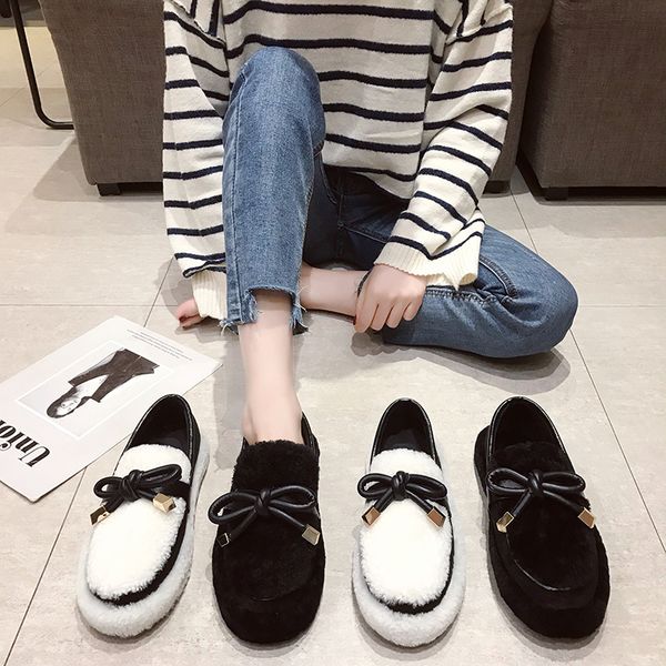 2020 new winter models plus velvet round head wild lazy bean shoes student winter women's shoes warm flat cotton w36-53, Black
2020 new winter models plus velvet round head wild lazy bean shoes student winter women's shoes warm flat cotton w36-53, Black