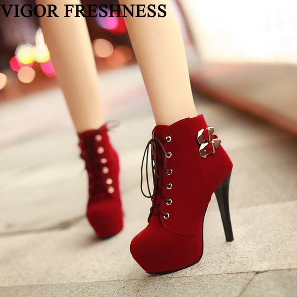 vigor freshness shoes women boots 12cm high heels woman ankle boots autumn shoes spring lady stiletto bota feminina my19b, Black
vigor freshness shoes women boots 12cm high heels woman ankle boots autumn shoes spring lady stiletto bota feminina my19b, Black
