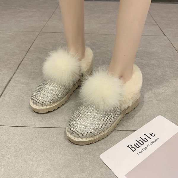 2019 winter women plush lining crystal fur snow boots low heels slip-on silver australia emu boots fashion cotton shoes, Black
2019 winter women plush lining crystal fur snow boots low heels slip-on silver australia emu boots fashion cotton shoes, Black
