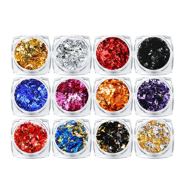 12colors new 3d diy women nail art colorful glitter aluminum foils flake sticker nail art decoration manicure tools, Silver;gold
12colors new 3d diy women nail art colorful glitter aluminum foils flake sticker nail art decoration manicure tools, Silver;gold
