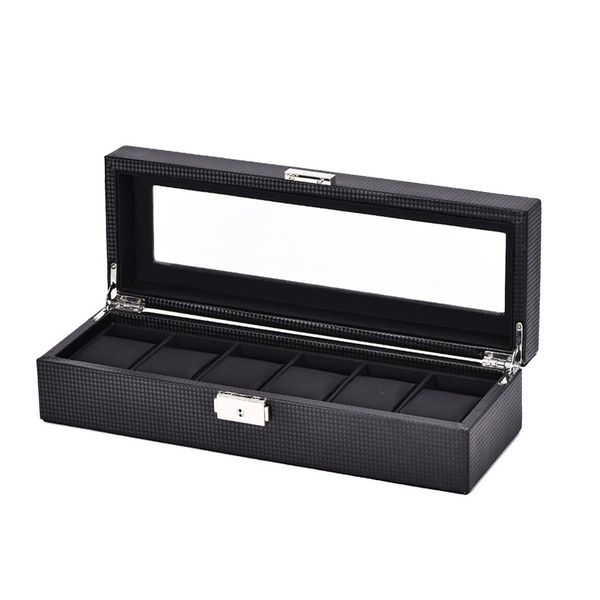 12/6 grids carbon fiber watch box display rings chains case holder storage container packaging black organizer for businessman, Black;blue
12/6 grids carbon fiber watch box display rings chains case holder storage container packaging black organizer for businessman, Black;blue