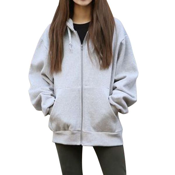 invierno mujer 2018 women hooded fleece long sleeve loose jacket womens casual zip pockets solid jacket coats jaqueta feminina, Black;brown
invierno mujer 2018 women hooded fleece long sleeve loose jacket womens casual zip pockets solid jacket coats jaqueta feminina, Black;brown