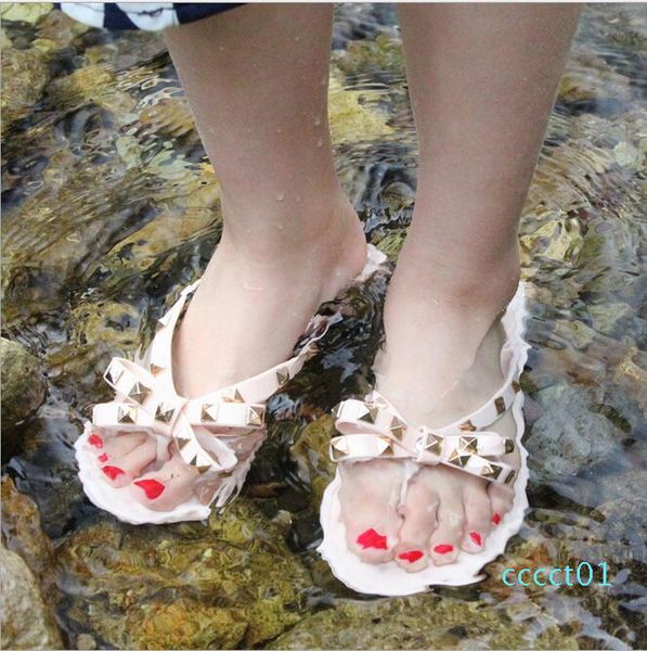 new summer women flip flops slippers flat sandals bow rivet fashion pvc crystal beach shoes ct01, Black
new summer women flip flops slippers flat sandals bow rivet fashion pvc crystal beach shoes ct01, Black