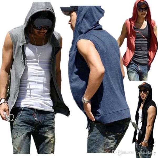casual sport solid zip up sweatshirt summer autumn men's sleeveless hoodie slim fit plain cotton hoodied vests, Black
casual sport solid zip up sweatshirt summer autumn men's sleeveless hoodie slim fit plain cotton hoodied vests, Black