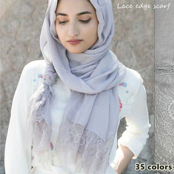30 colors woman plain lace edges scarf hijab cotton viscose shawl muslim solid scarfs lady muffler foulard 10pcs/lot
30 colors woman plain lace edges scarf hijab cotton viscose shawl muslim solid scarfs lady muffler foulard 10pcs/lot