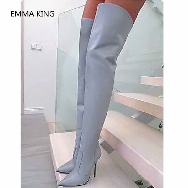 2019 new gray stretch over the knee boots women thin high heels pointed toe leather long boots spring autumn shoes woman, Black
2019 new gray stretch over the knee boots women thin high heels pointed toe leather long boots spring autumn shoes woman, Black
