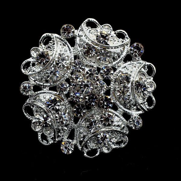 1.3" sparkly silver tone full rhinestone crystal diamante small flower brooch wedding prom party corsages and pins, Gray
1.3" sparkly silver tone full rhinestone crystal diamante small flower brooch wedding prom party corsages and pins, Gray