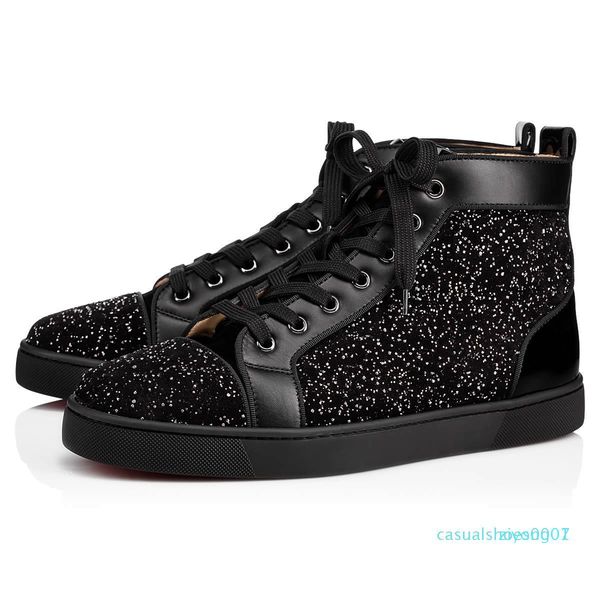 designer shoes high cut red bottom spike sedue calf sneaker luxury party wedding shoe genuine leather casual shoe z07, Black
designer shoes high cut red bottom spike sedue calf sneaker luxury party wedding shoe genuine leather casual shoe z07, Black