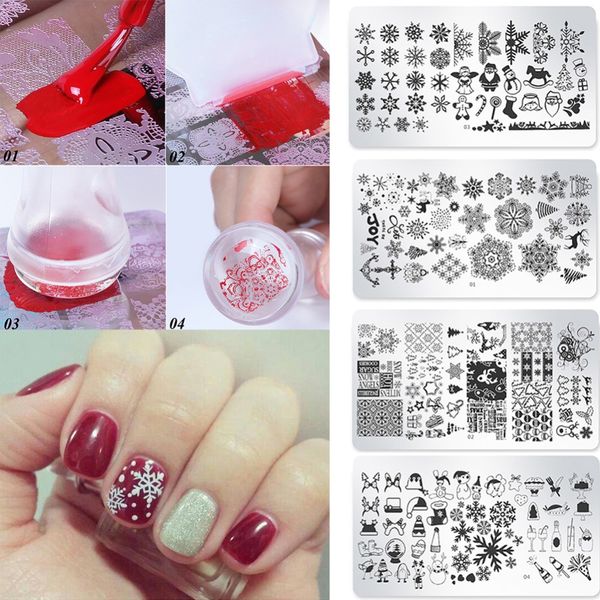 1 pcs nail art stamp stamping image plate 6*12cm carbon steel nail template manicure stencil tool 4 christmas styles #290771, White
1 pcs nail art stamp stamping image plate 6*12cm carbon steel nail template manicure stencil tool 4 christmas styles #290771, White