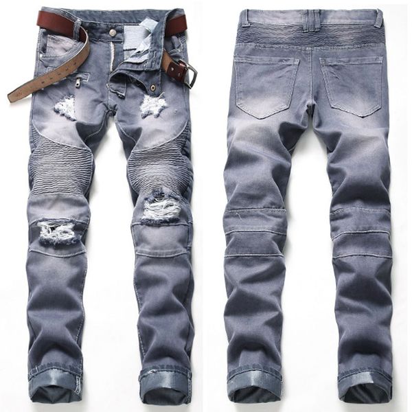 new designer men's jeans mens distressed ripped skinny jeans classic washed slim moto biker causal mens denim pants hip hop men jeans 0, Blue
new designer men's jeans mens distressed ripped skinny jeans classic washed slim moto biker causal mens denim pants hip hop men jeans 0, Blue