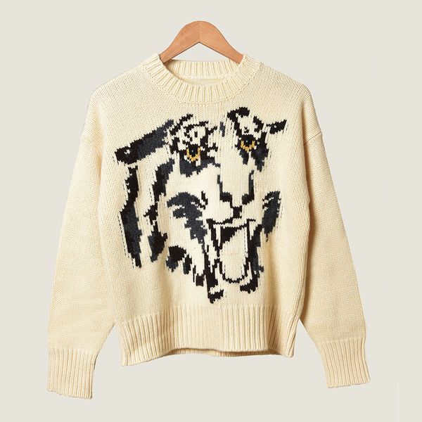 2019 fall winter long sleeve round neck retro tiger print knitted pullover sweater women fashion sweaters d2616118, White;black
2019 fall winter long sleeve round neck retro tiger print knitted pullover sweater women fashion sweaters d2616118, White;black