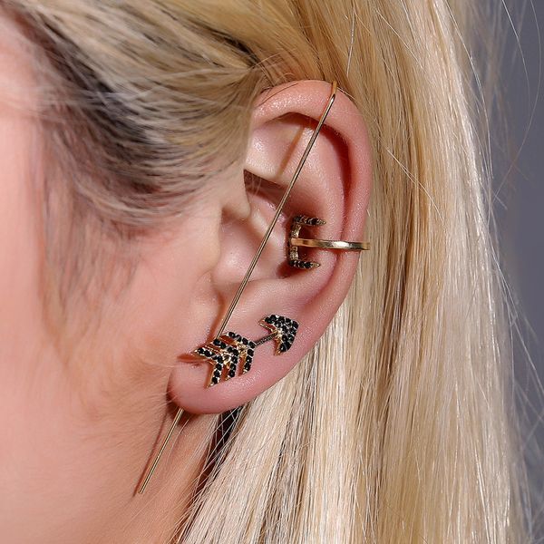 3 pcs/set fashion earring lady classic crystal arrow geometric gem ear bone earrings set boho vintage jewelry accessories, Golden;silver
3 pcs/set fashion earring lady classic crystal arrow geometric gem ear bone earrings set boho vintage jewelry accessories, Golden;silver