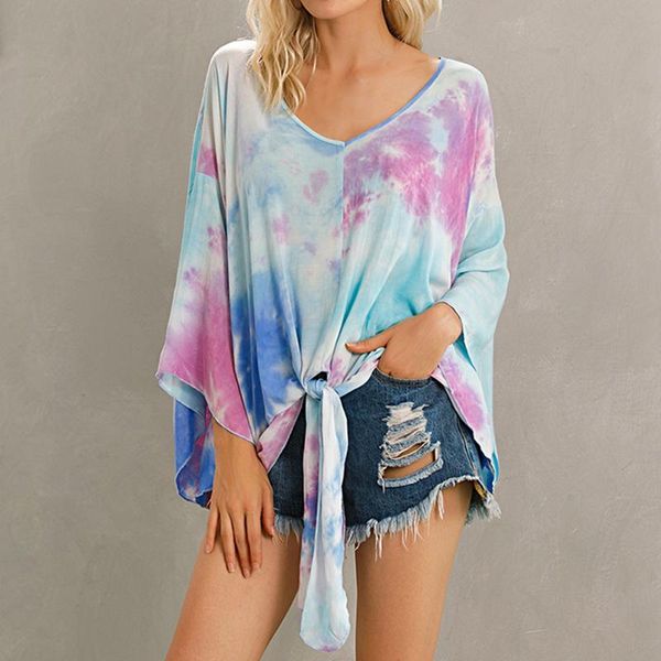 summer women tie dye shirt female print long flare sleeve knotted blouse v-neck women fashion loose streetwear 2020 new, White
summer women tie dye shirt female print long flare sleeve knotted blouse v-neck women fashion loose streetwear 2020 new, White