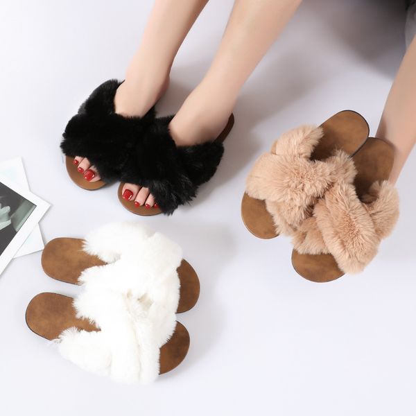 koovan women's fur slippers 2020 new female fashion outer wear students wild soft anti-skid home winter fur sandals, Black
koovan women's fur slippers 2020 new female fashion outer wear students wild soft anti-skid home winter fur sandals, Black