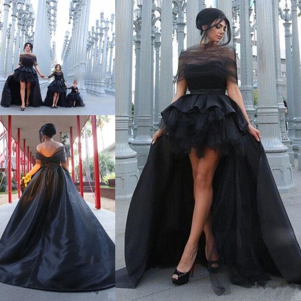 Charming Black Gothic Wedding Dresses Sexy Strapless Train Wedding Dress High Low Bridal Gowns Plus Size Vestido De Novia
Charming Black Gothic Wedding Dresses Sexy Strapless Train Wedding Dress High Low Bridal Gowns Plus Size Vestido De Novia