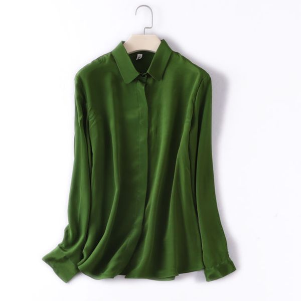 100% natural silk blouses solid color long sleeve real silk ginger blouse for women office wear shirts work blouses, White
100% natural silk blouses solid color long sleeve real silk ginger blouse for women office wear shirts work blouses, White