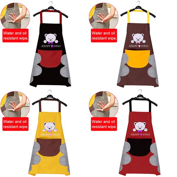 polyester apron waterproof with pocket little bear coral velvet kitchen 
polyester apron waterproof with pocket little bear coral velvet kitchen