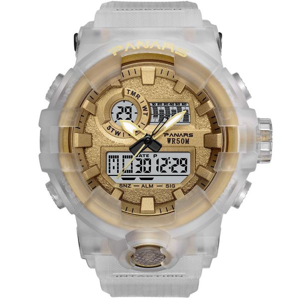 rgne new design double digital display outdoor sport men's waterproof wrist watch fitness digital watch alarm time clock, Slivery;brown
rgne new design double digital display outdoor sport men's waterproof wrist watch fitness digital watch alarm time clock, Slivery;brown