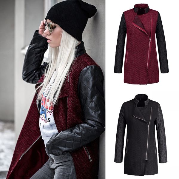 fashion women patchwork long wool pu leather sleeve jacket coat windbreaker casual overcoats outerwear street style sd22q321a, Black
fashion women patchwork long wool pu leather sleeve jacket coat windbreaker casual overcoats outerwear street style sd22q321a, Black